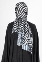 Tesettür giyim SİYAH ALVİNA ŞİFON BASKILI ŞAL 8128 