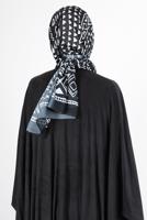 Tesettür giyim SİYAH ALVİNA ŞİFON BASKILI ŞAL 8128 