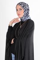 Tesettür giyim LACİVERT ALVİNA ŞİFON BASKILI ŞAL 8128 