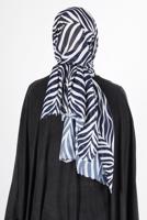 Tesettür giyim LACİVERT ALVİNA ŞİFON BASKILI ŞAL 8128 