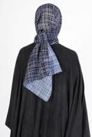 Hijab clothing NAVY BLUE ALVİNA CHIFFON PRINTED SHAWL 8128 