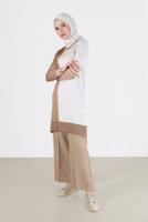Hijab clothing BEIGE ALVİNA WIDE CUT TROUSERS 70288 