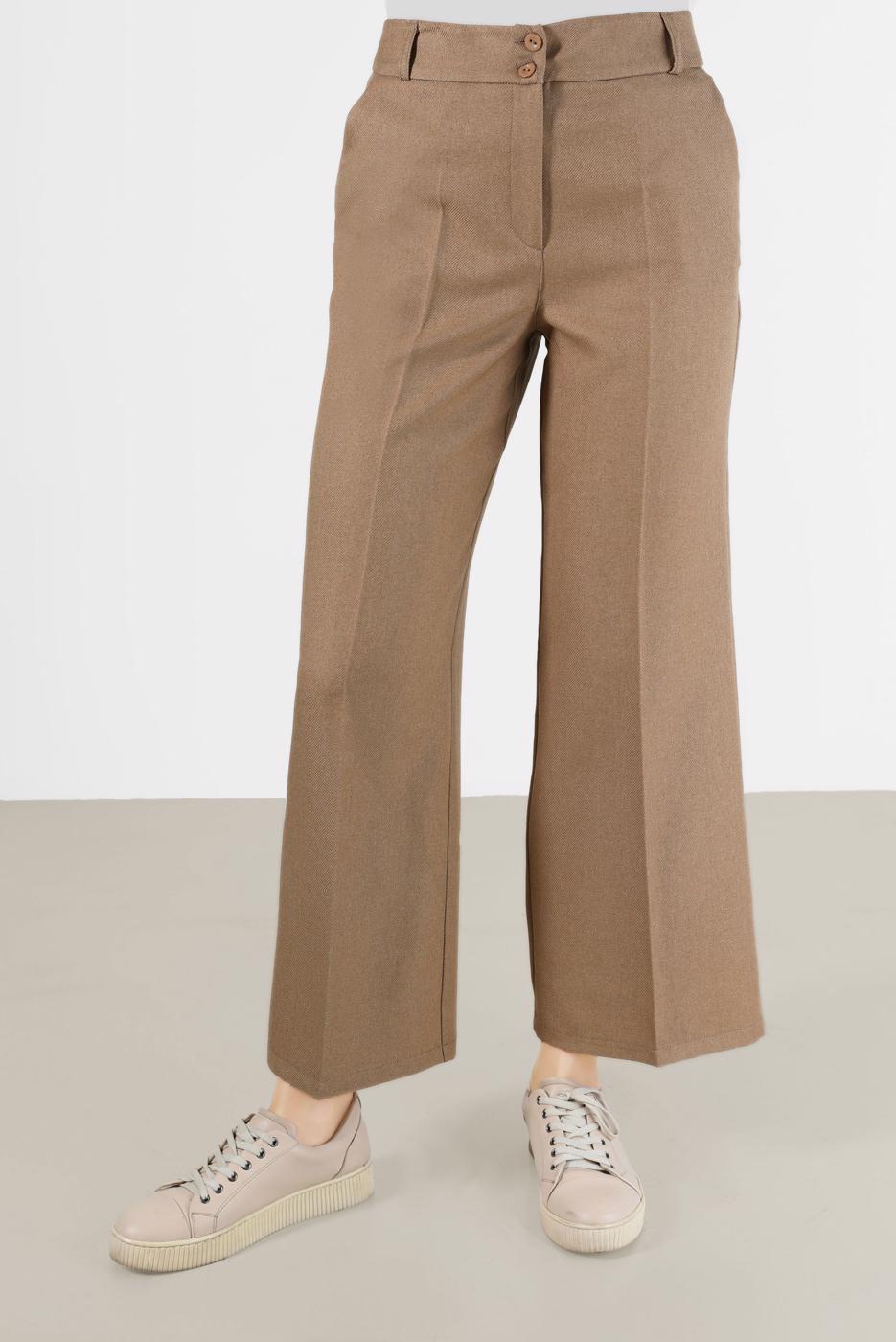 Tesettür giyim KAHVE ALVİNA GENİŞ KESİM PANTOLON 70288