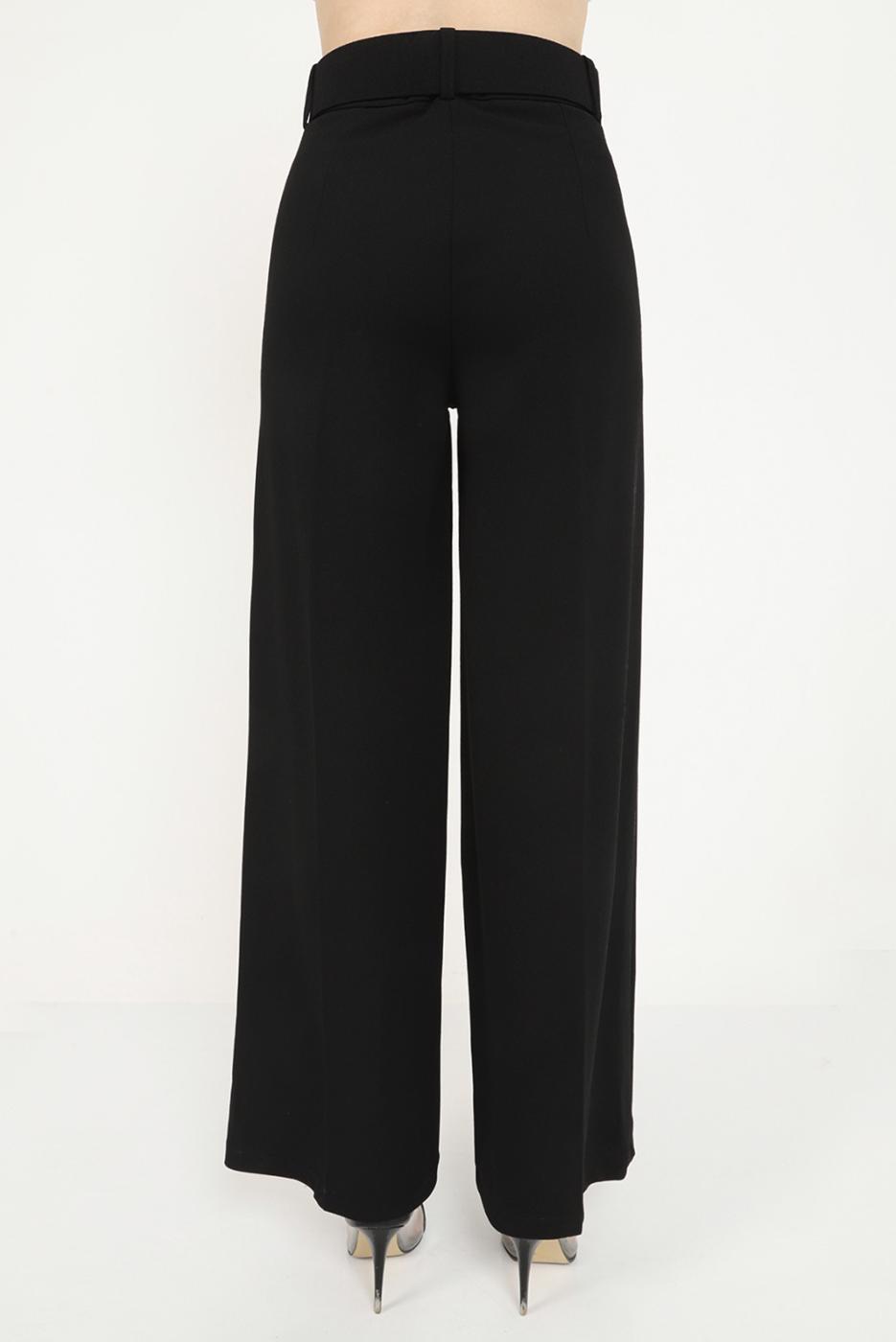 Vêtements hijab NOIR PANTALON LARGE AVEC CEINTURE 7988